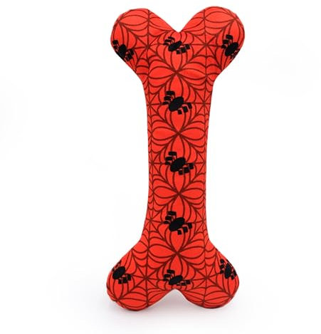 ZippyPaws Marvel Jigglerz – langlebiges Knisterspielzeug für Hunde, interaktives Quietschspielzeug für Langeweile, plüschfreies Welpenspielzeug – Spider-Man-Knochen