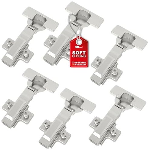 SOTECH-SMOOTH Charnière à boîtier T52 avec Softclose standard charnières de porte avec amortisseur avec angle d'ouverture de 105°, boîtier Ø 35 mm (6 pièces/butée d'angle)
