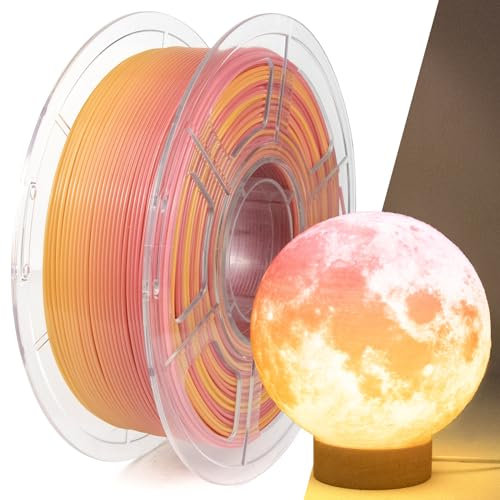 IEMAI PETG Filament 1.75mm, Durchscheinend PETG Rosa Gelb 1Kg, Regenbogen PETG High Speed 3D Drucker Filament, PETG 1.75mm, Maßgenauigkeit +/- 0,02 mm