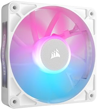 CORSAIR iCUE Link RX120 Ventilador PWM RGB de 120 mm - Rodamiento Magnético de Cúpula - Ventilador Único - Blanco