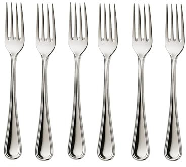 Anna Flowers Lot de 6 fourchettes de Table en Acier Inoxydable avec Bord Arrondi