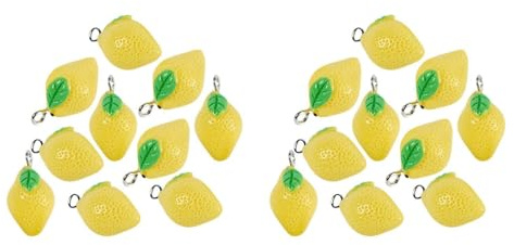 EXCEART Zitronencharms Für Schmuckherstellung 20 Stück Obst Anhänger Mit Loch 3D Zitronen Charm Für Armband Halskette Ohrring Diy Basteln Geschenkidee