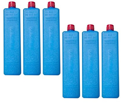 Folpus 6 Piezas Bolsas de Hielo para Congelador, Bloques Hielo para Nevera, Acumulador Frio Nevera Portátil, Ice Pack para Viajar y Acampar, Mantiene Fríos Alimentos