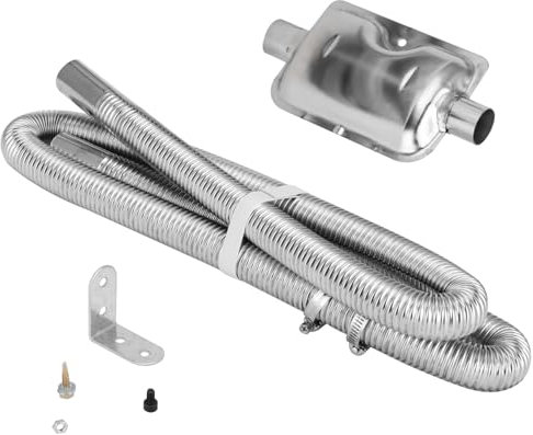 CHUENHEI Tuyau d'échappement de 25 mm pour générateur de courant, 150 cm, en acier inoxydable, avec silencieux d'échappement et collier de serrage, accessoire pour chauffage à air diesel