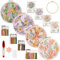 ASTNIC Stickset Für Anfänger, 4 Stück Blumenmuster Pflanzen Stickerei set, Starterkit mit Kunststoff Stickrahmen, Sticktuch, farbigen Fäden und Sticknadeln,DIY Kunst, Handwerk, Nähen