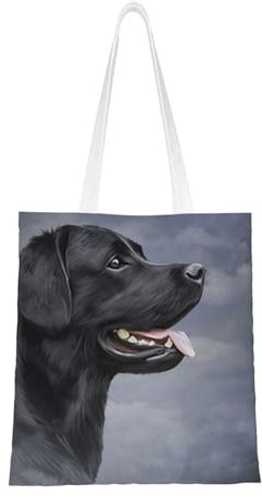 Wykjtwo Zeichnung Hund Labrador, Tragetasche Canvas-Tasche Einkaufshandtasche Einkaufstüten, Mehrzweck-Schultertaschen aus Canvas