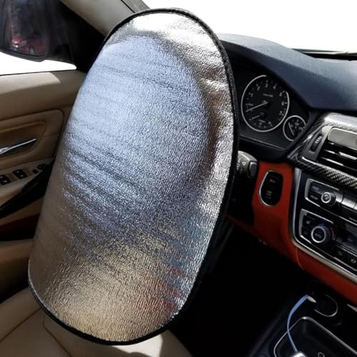 Cubierta de parasol para volante de coche, parasol de volante, cubierta reflectante de calor | Cubierta de volante de coche de aluminio, protección antideslizante, adecuada para todos los votos