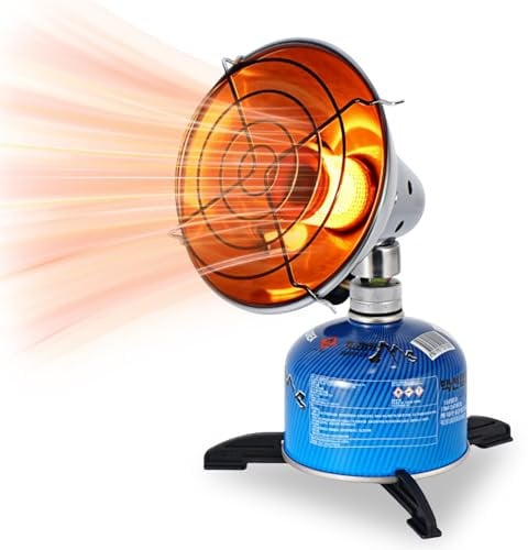 BORDEAG Riscaldatore A Gas Portatile, Riscaldamento A Gas Da Campeggio, Mini Riscaldatore A Gas, Riscaldatore A Gas Riscaldamento A Gas Per Pesca, Escursionismo, Caccia E Zaino In Spalla