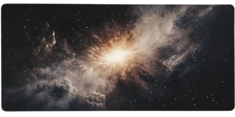 Sternenhimmel Mauspad XXL 1000x500x3 mm, Groß Gaming Mauspad Wolke Mousepad Vernähte Kanten, rutschfeste Gummibasis und Wasser Resistent Weiche Oberfläche, zubehör Maus Tastatur, Zimmer Deko G837