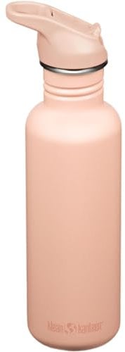 Klean Kanteen Gourde de vélo Classic Narrow (Flip Sport) 1011198 avec bouchon en acier inoxydable de couleur rose, avec un volume de 800 ml