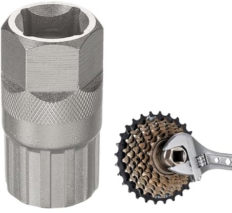 Fahrrad Kassette Werkzeug, Zahnkranzabzieher Zubehör Tool, Kassettenabzieher Ritzelabzieher Fahrrad Zahnkranzabzieher, Werkzeug zum Entfernen von Kassetten & Ritzel, Kurbelabzieher Fahrrad(Silber)