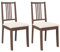 vidaXL Esszimmerstühle mit Kissen 2 STK. Braun Massivholz Gummibaum, Küchenstuhl, Stuhl, Beistellstuhl, Essstuhl, Wohnzimmerstuhl, Restaurant Stuhl