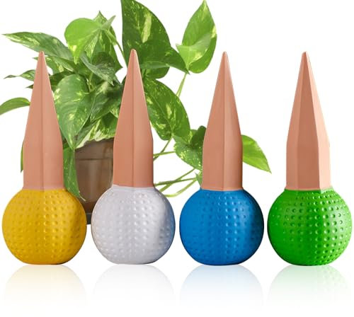 RoseFlower Lot de 4 globes d'arrosage automatique en terre cuite 150 ml forme de cactus #081