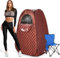 Sauna Box, Portable Sauna for Home, Sauna Tent with Steamer 3L 1200W Steam Generator, Remote Control, Folding Chair (Brown)
