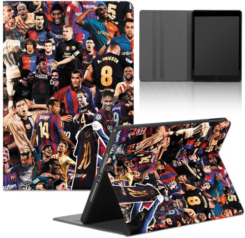 Yimctoie Football Tablet Hülle für iPad 9/8/7 10,2 Modell 2021/2020/2019, 9,/8,/7, Generation,Futbol Club Cartoon Muster Design Stoßfest Schutzhülle Multi-Winkel PU Leder Standfunktion Case,Cute