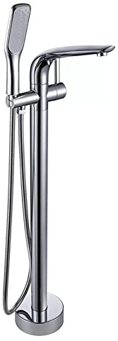 Wannenfüller freistehender Badewanne Wasserhahn Schwenkspulenbodenmontage Dusche 304 Edelstahl -Badarmaturen mit Handdusche, Eingriffsmixer -Zapfs, Chrom (Chrom)