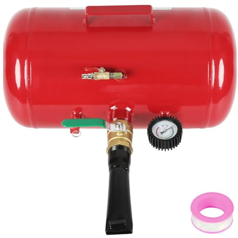 Vkechh Gonfleur de pneu - 40 l - Gonfleur de pneu Airbooster - Gonfleur à air comprimé - En acier - Pour voiture, camion, SUV, tracteur, camping-car, pression de travail de 8 bar, pression maximale de