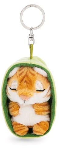 Schlüsselanhänger Sleeping Pets im Körbchen - bunt - Treuer-Plüschbegleiter für Rucksack oder Tasche, Schlüsselhalter für Klein und Groß