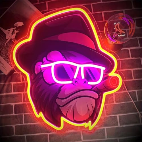Cool Monkey UV Print LED Neon Sign Acryl Light Up Art Wanddekoration für Mann Höhle Garage Bar Geschäfte Schlafzimmer Zimmer Dekorationen Party Home Urlaub USB Powered
