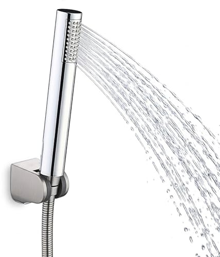 Handheld Shower Head,High Pressure Small Shower Head with Chrome Finish, with Self Cleaning Silicone Nozzles, Universal Replacement Shower Head for Bathroom Home Hotel