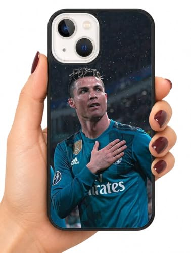 Blue Cristiano Football Ronaldo Footballer Clear Black Custom Compatible With iPhone 6 7 8 SE 2020 X XR XS 11 12 13 14 15 16 16E 17 17E Pro Max Plus Mini Bumper Case Cover Custom Personalised Name