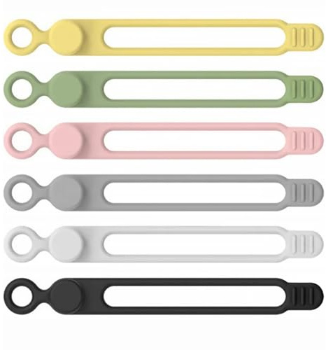 6 Pcs Cable Ties Reusable Silicone Cable Straps Cable Wire Ties Cable | Cord Organizers Cable Wire Ties Cable Cord Organizers for Earphone Phone Charger Audio Cable Computer