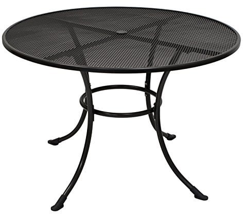FRG Streckmetalltisch 110cm rund, eisengrau mit Schirmloch