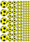 100 Aufkleber, Fußball, Sticker, 15-50 mm, gelb/schwarz, aus PVC, Folie, bedruckt, selbstklebend, EM, WM, Bundesliga