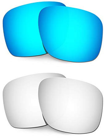 HKUCO Verres de rechange pour Oakley Holbrook XL OO9417 Bleu/Titane Des lunettes de soleil