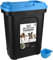 ASAB Dry Pet Food Storage Container-Top Flip Bin Lid with Scoop-Blue-Large, Standard