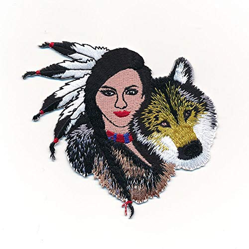 hegibaer Indianerin Dreamcatcher Wolf Traumfänger Edel Patch Aufnäher Aufbügler 1144