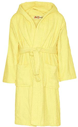 A2Z 4 Kids Cotton Towelling Hooded Bathrobe Girls Boys Beach Pool Robe Sets | Plush Towelling Dressing Gown Swimming Surfing Pool Wear Ages 2 to 13 Years