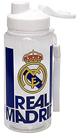 Real Madrid - Botella Cantimplora de Agua, Bidón, Capacidad 500 ml, Boquilla de Seguridad, Multicolor Translúcido, Producto Oficial (CyP Brands)