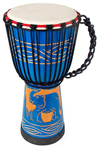 lotmusic Afrikanische Djembe Trommel 9,5 '' Geschnitzte Mahagoni Kongo Schlagzeug Musikinstrument Professionelle Bongo Trommel mit Ziegenfell Trommelfell