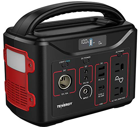 Tenergy Station d'alimentation portable T320, batterie au lithium 300 Wh, idéale pour générateur d'énergie solaire avec panneau solaire (non inclus) pour les pannes de courant, les urgences, les