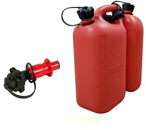 SWS Forst GmbH Doppelkanister rot Benzinkanister 5L Benzin 3L Öl mit 1 Automatik Einfüllsystem