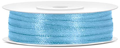 Satinband Polyester Schleifenband Seidenband Geschenkband 6/12/25/38/50/100 mm x 25 m (Größe 3mm x 25m - Farbe Himmelblau)