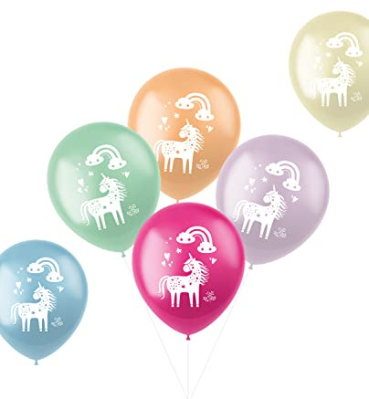 Folat 18673 Ballons Unicorns & Rainbows Mehrfarbig 33cm - 6 Stück