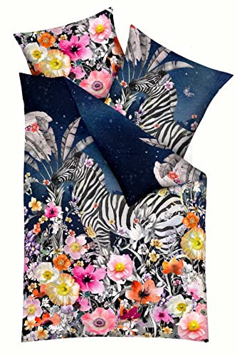 Kaeppel Mako Satin Bettwäsche Designer Digital Bohemian Spirit Saphir 135x200