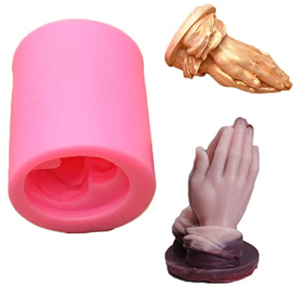 WonDerfulC 3D-Silikonform mit betenden Händen, kreativ, Kerzenherstellung, Palme, Silikonform, Aromatherapie, Gips, Seife, Ton, Harz, rose