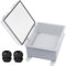 YETLEBOX Wasserdichte elektrische Box mit Montageplatte, 220x170x110 mm, IP67 Abzweigdose, aufklappbar, Heimwerkergehäuse mit Wandhalterung und 2 Steckverbindungen, 22.1x17x10.9 cm