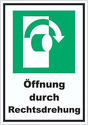 Öffnung durch Rechtsdrehung Aufkleber A6 (105x148mm)