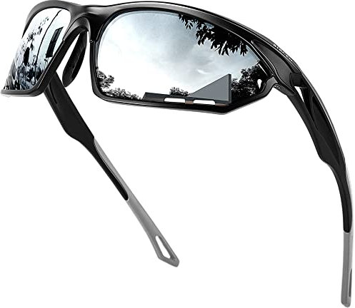 Bircenpro Sport Sonnenbrille für Herren Polarisiert: UV Schutz Verspiegelt Sportbrille für Männer Baseball Radfahren Fahren Angeln Golf Motorrad Laufen