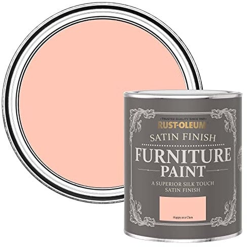Rust-Oleum Peach Furniture Paint in Satin Finish - Happy as a Clam 750ml