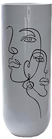 DKD Home Decor Vase Abstrakt Weiß modernes Harz (35 x 35 x 90 cm) (Referenz: S3020496)