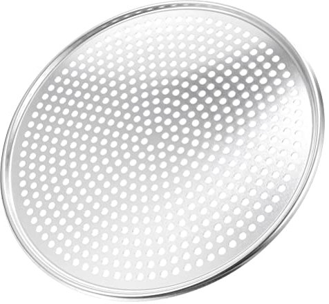Cabilock Pizzapfanne Alu-Pizza Runder Grillrost Pizza Crisper-Fach Pizza-drahtgeflecht Pizza-zubehör Wiederverwendbare Backform Pizzagitter Aus Aluminium Blatt Aluminiumlegierung Runden