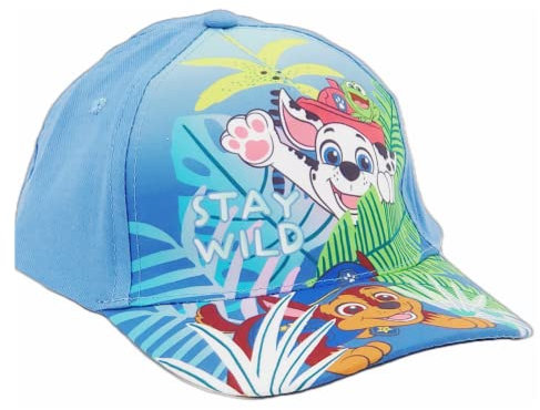 PAW PATROL Hut für Jungen, Verstellbare Kappe, Chase Marshall Tropisch Design, Sommermütze Jungen, Geschenk für Jungen (Navy Blau)