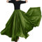 BACKGARDEN Eleganter Satin-Rock für Damen, 20 Meter, lang, für Ballsaal, Bauchtanz, Performance-Kostüm, Olivgrün, Einheitsgröße