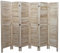 Mendler Paravent HWC-G30, Trennwand Sichtschutz Raumteiler, Shabby-Look 170x240cm - Hellbraun