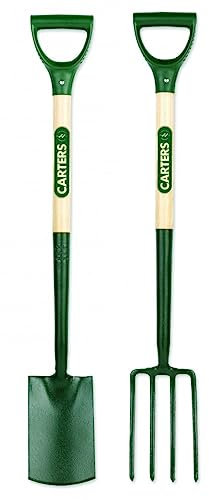 PDL – Pegdev - Ergonomic Steel Border Spade & Fork Set | Ash Ergo YD Handles, 2kg Weight, 28 and 30 Length | Perfect for Precision Horticulture.